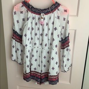 Paisley white‎ girls romper